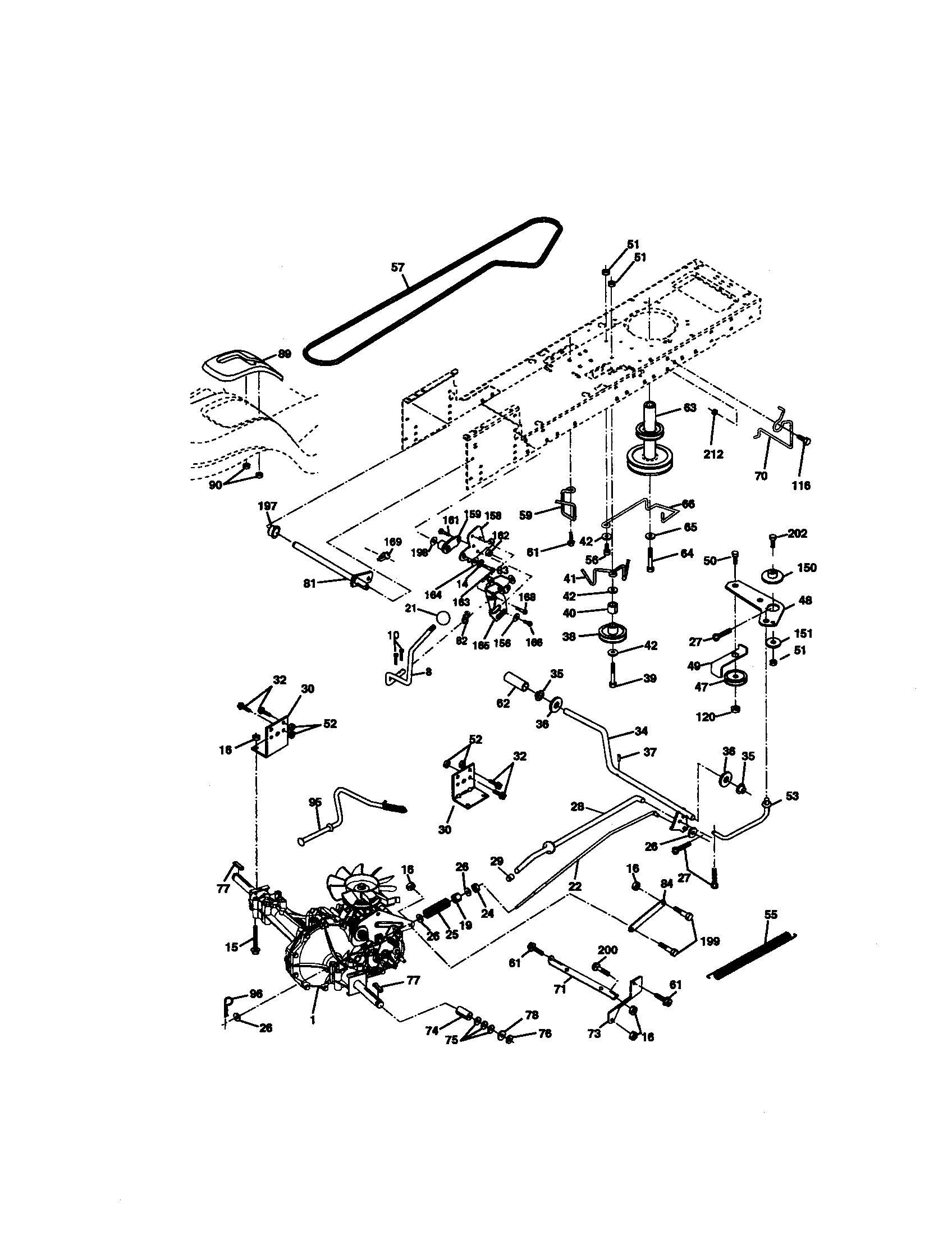 Ground Drive Diagram and Parts List for 917271064  Craftsman Lawn Tractor