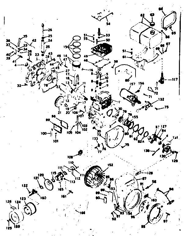 Basic Engine Diagram and Parts List for 143582082  Craftsman Engine