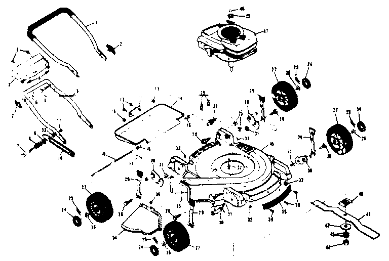 Unit Parts Diagram and Parts List for 13190280  Craftsman Lawn Mower