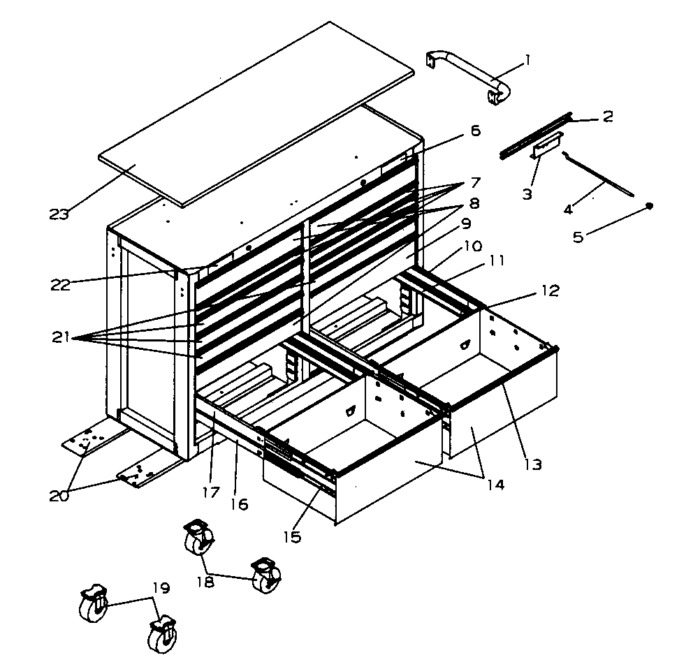 Tool Cart Diagram and Parts List for 706597311  Craftsman Tool Stand & Cart