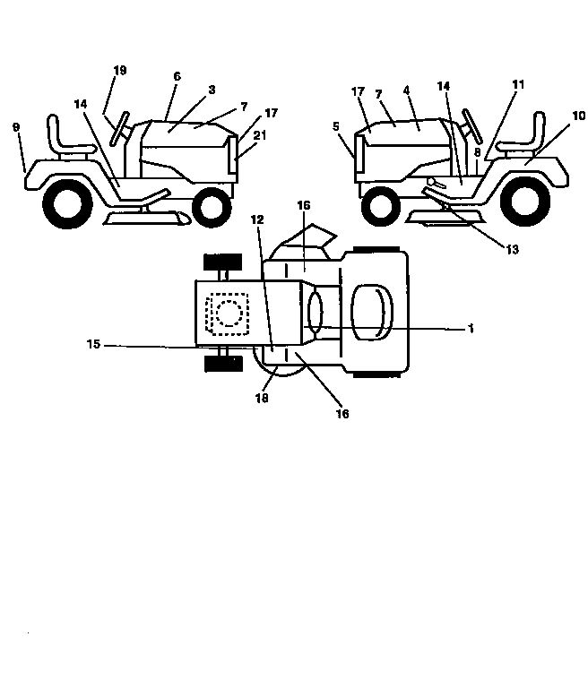 Decals Diagram and Parts List for 917258101  Craftsman Lawn Tractor