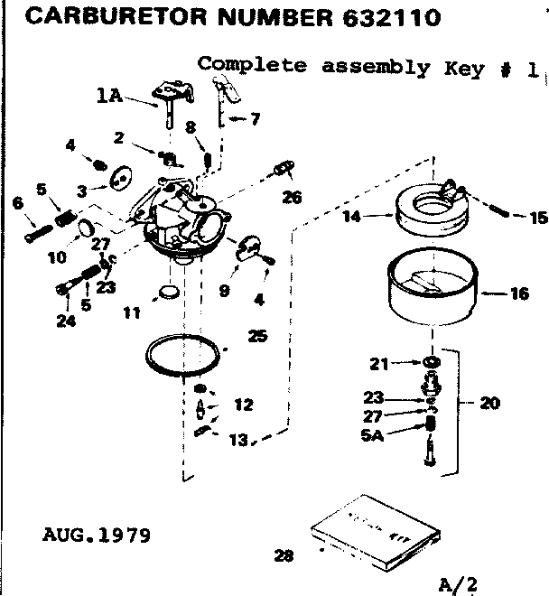 Replacement Parts Diagram and Parts List for 143706152  Craftsman Engine