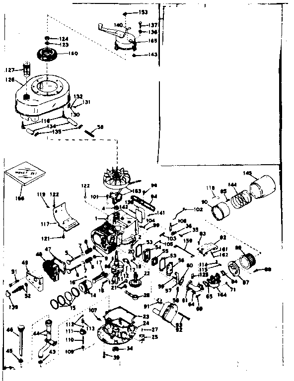 Basic Engine Diagram and Parts List for 143186082  Craftsman Engine