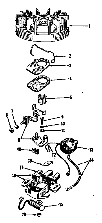 Magneto No.27986 Diagram and Parts List for 14360330  Craftsman Engine