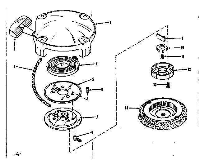 Rewind Starter Diagram and Parts List for 143126031  Craftsman Engine