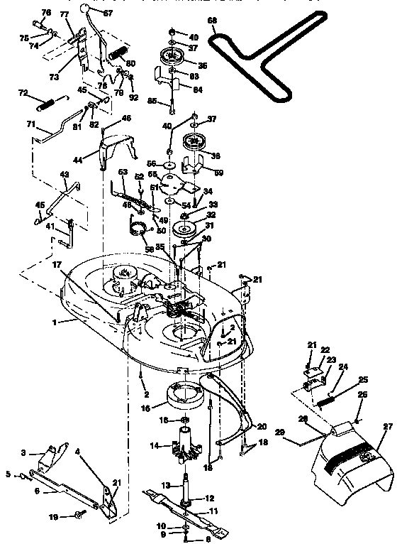 Mower Diagram and Parts List for 917257573  Craftsman Lawn Tractor