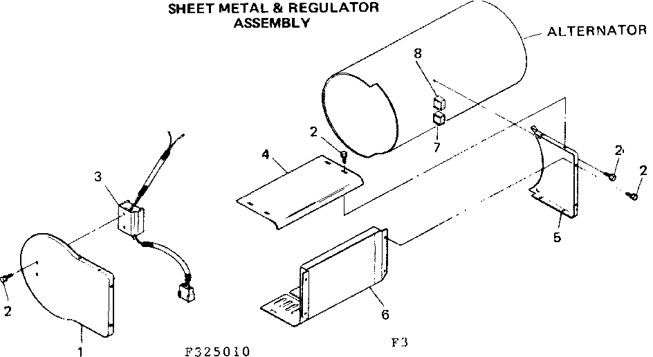 Sheet Metal & Regulator Assembly Diagram and Parts List for 580325010  Craftsman Engine