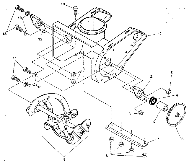 Auger Housing Diagram and Parts List for 536884420  Craftsman Snow Blower