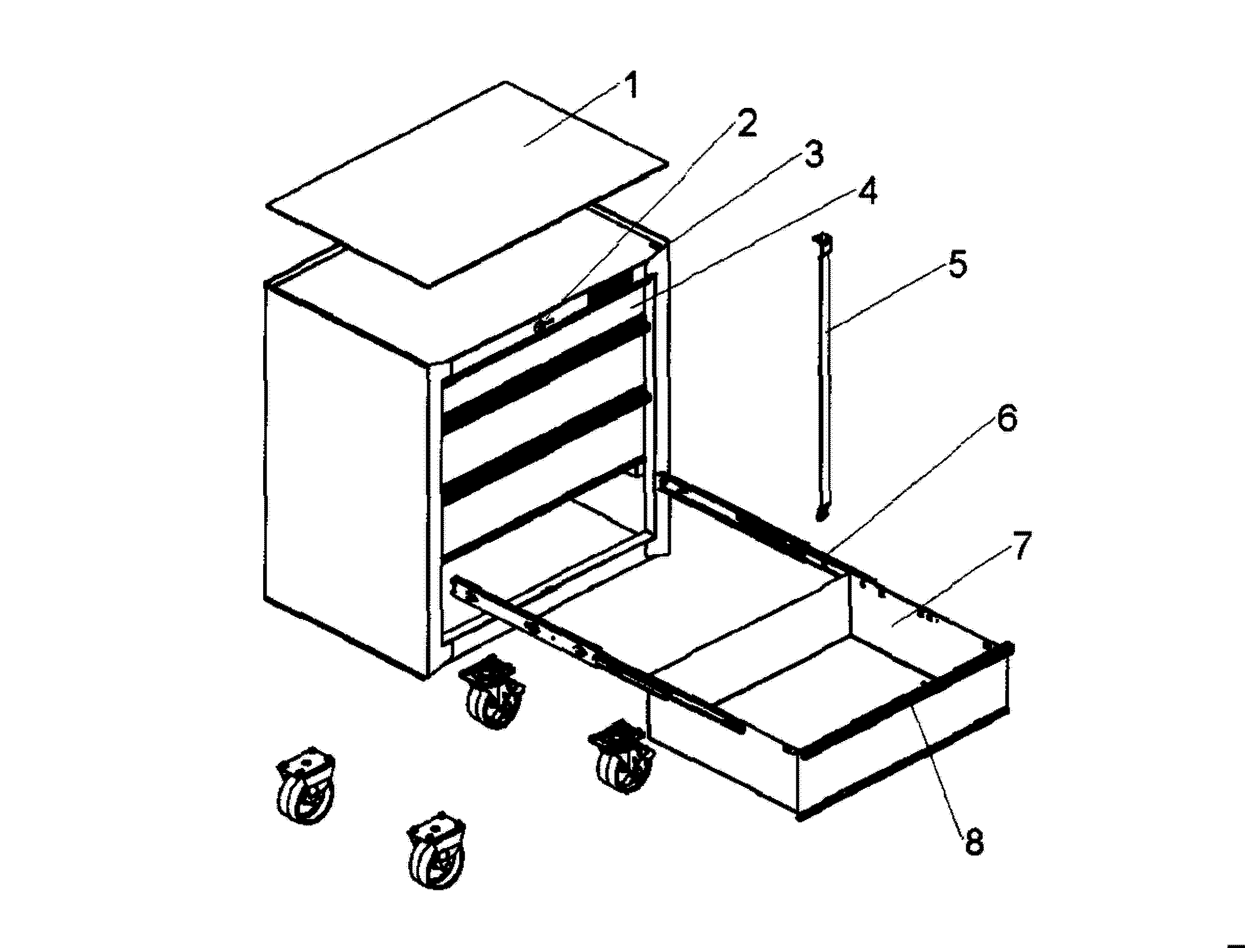 Tool Chest Diagram and Parts List for 706335090  Craftsman Tool Stand & Cart