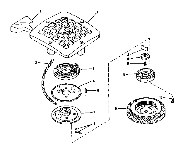 Rewind Starter No. Diagram and Parts List for 14354502  Craftsman Engine