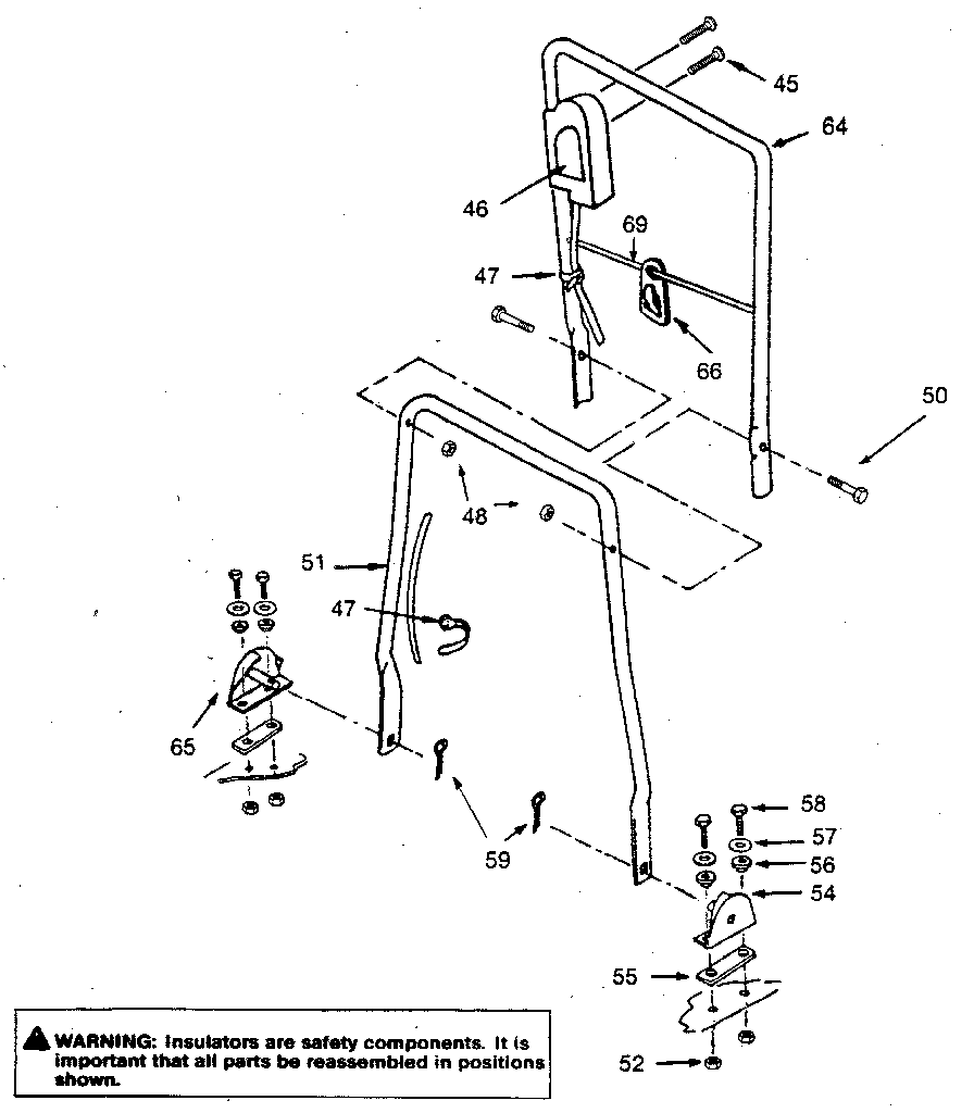 Handle Detail Diagram and Parts List for 247370220  Craftsman Lawn Mower