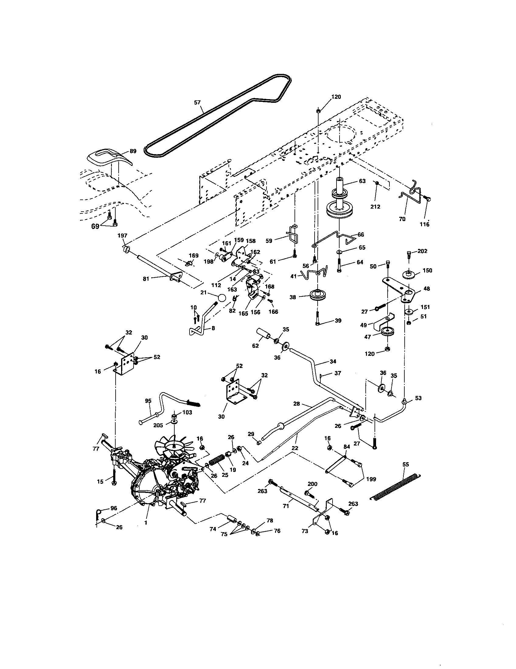 Ground Drive Diagram and Parts List for 917275401  Craftsman Lawn Tractor