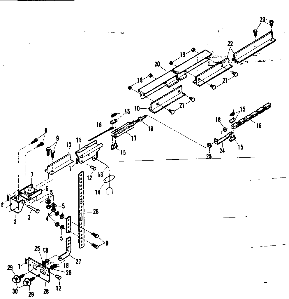 Rail Assembly Diagram and Parts List for 139664056  Craftsman Garage Door Opener