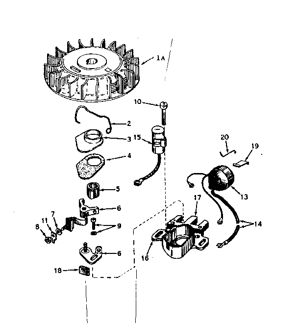 Magneto No. 610690a Diagram and Parts List for 143561132  Craftsman Engine