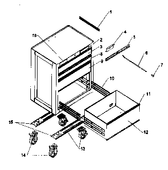Cabinet Parts Diagram and Parts List for 706656351  Craftsman Tool Stand & Cart