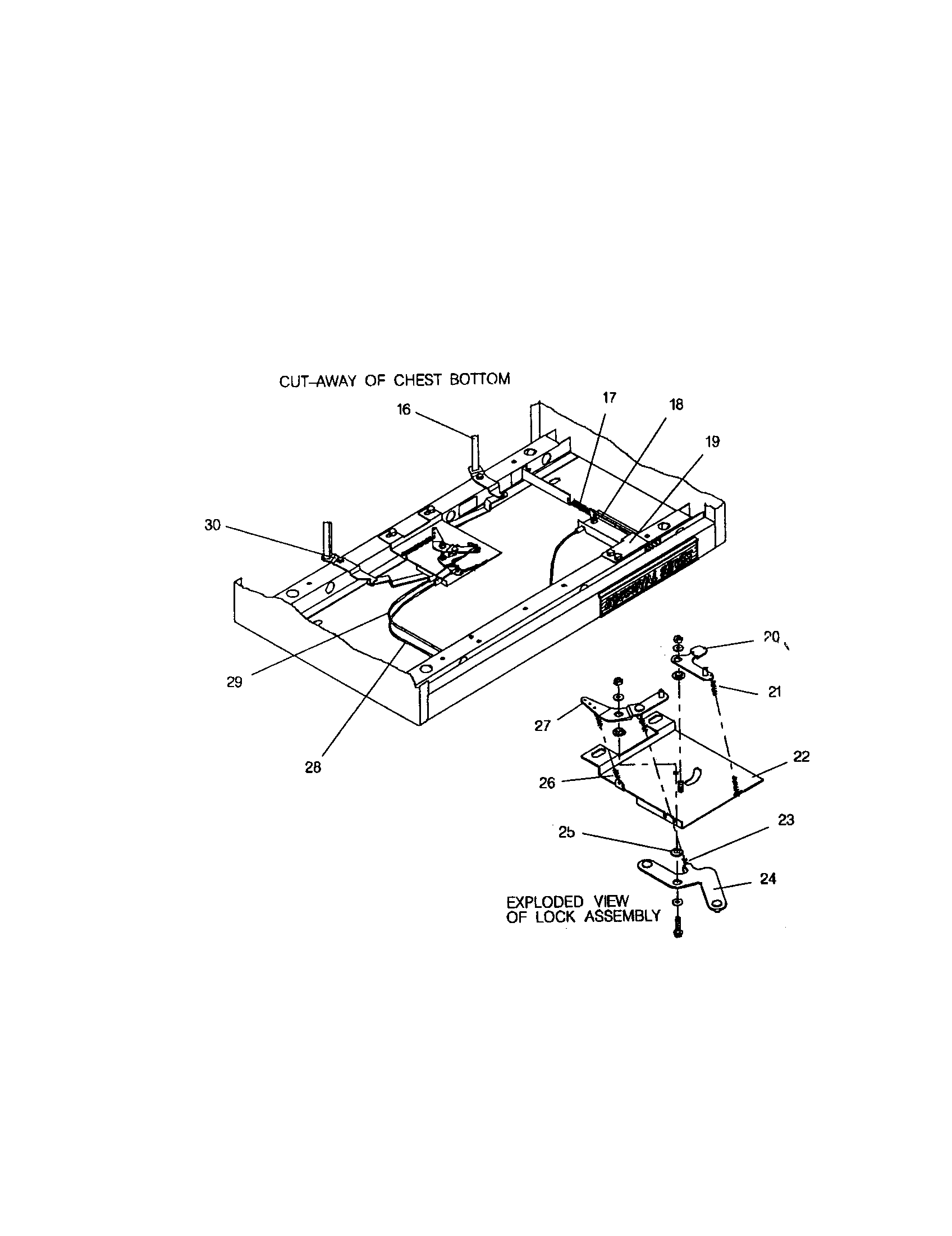 Lock Bracket And Bar Diagram and Parts List for 706654351  Craftsman Tool Stand & Cart