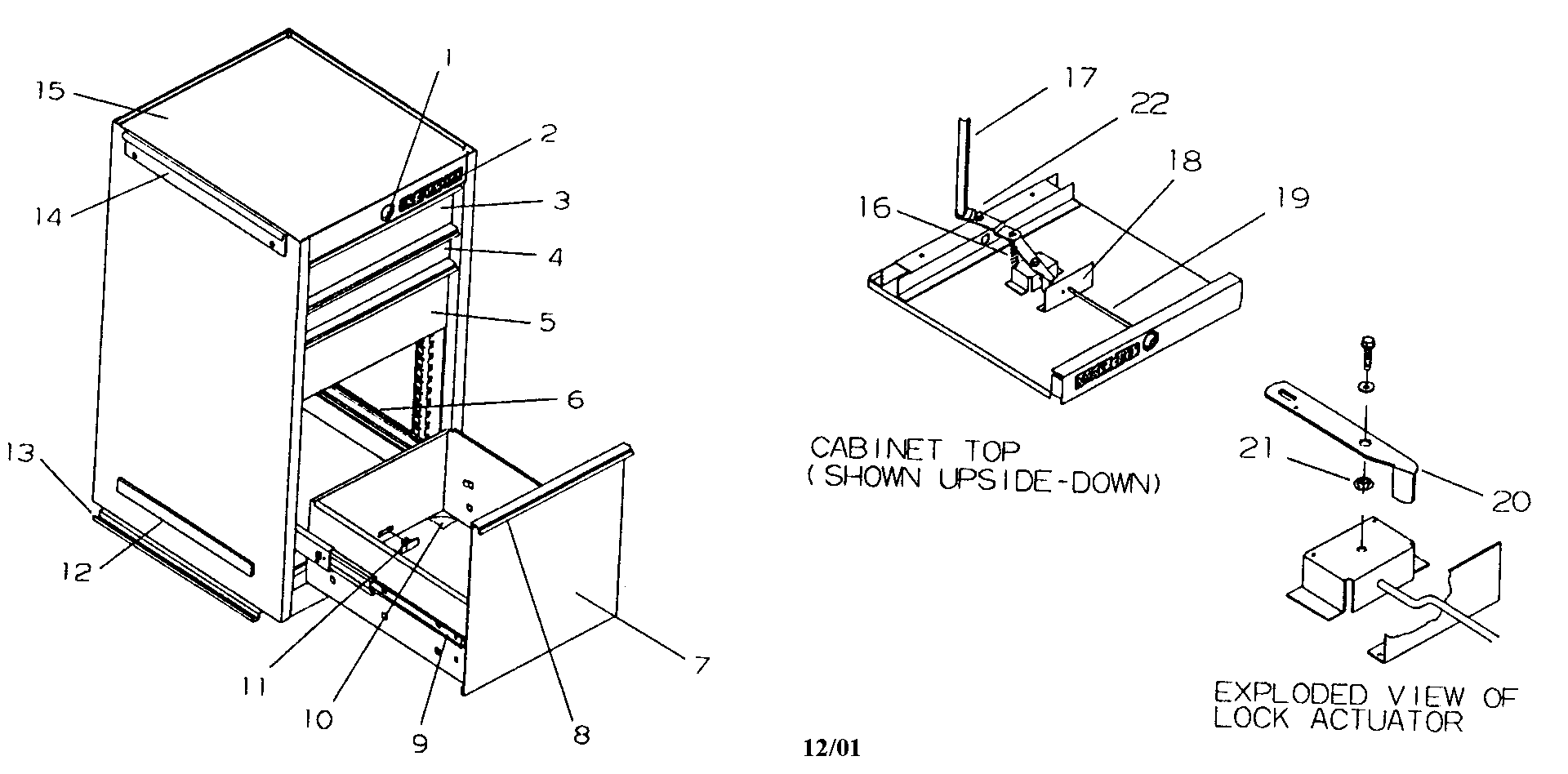Tool Chest Diagram and Parts List for 706654381  Craftsman Tool Stand & Cart
