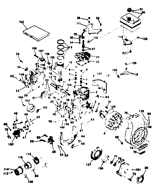 Unit Parts Diagram and Parts List for 143641022  Craftsman Engine