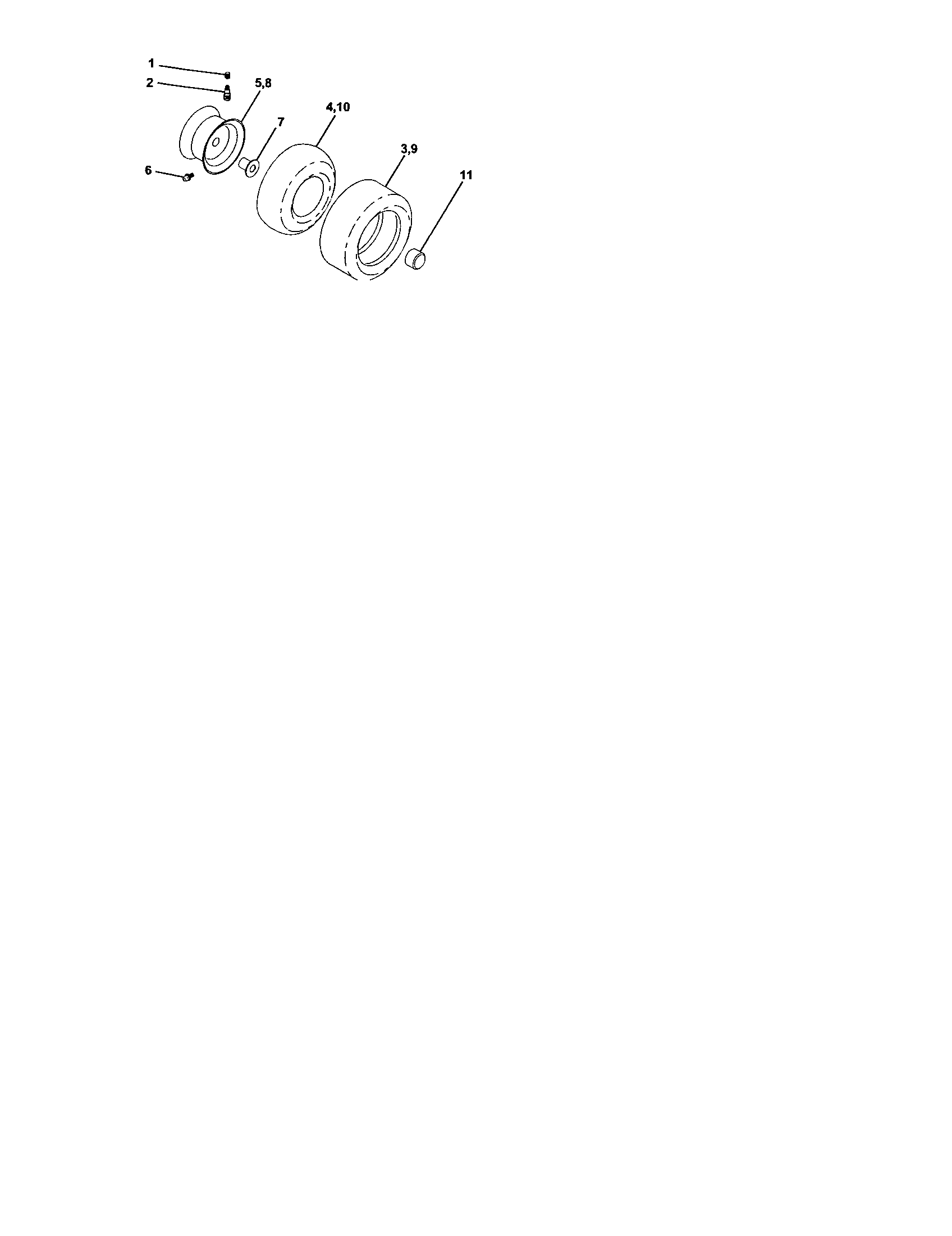Wheels And Tires Diagram and Parts List for 917272660  Craftsman Lawn Tractor