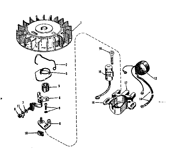 Magneto Diagram and Parts List for 143531011  Craftsman Engine