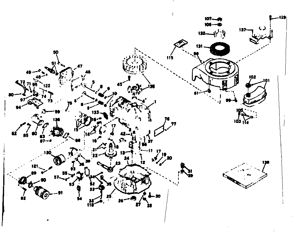 Basic Engine Diagram and Parts List for 143223012  Craftsman Engine