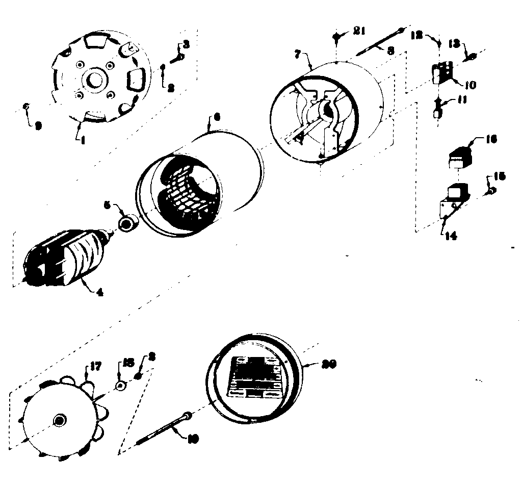 Stator Assembly Diagram and Parts List for 58031054  Craftsman Engine