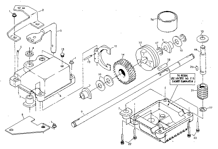 Gear Case Assembly Part Number 88448 Diagram and Parts List for 917372390  Craftsman Lawn Mower