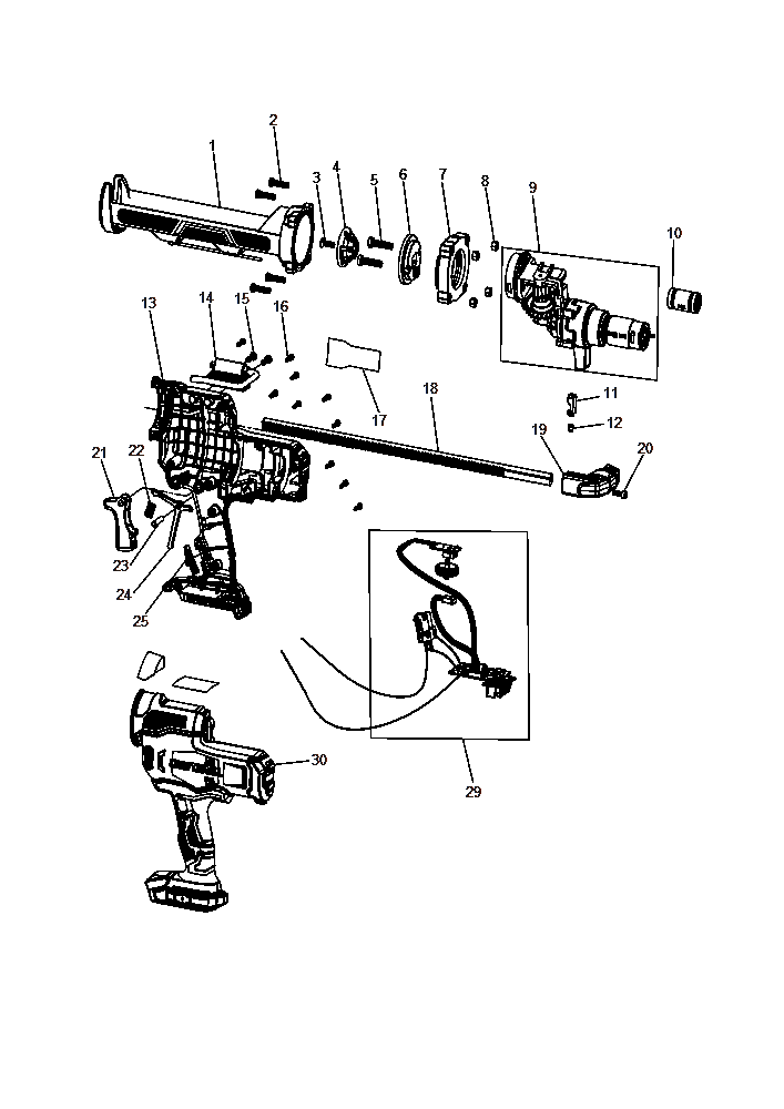 Diagram Diagram and Parts List for CMCE600B Type 1 Craftsman Caulking Gun