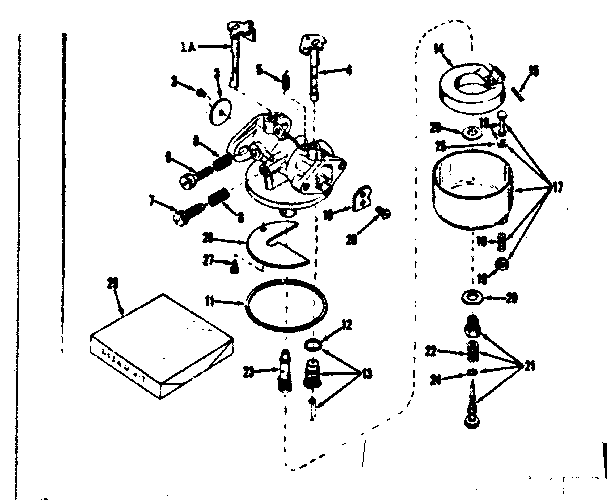 Carburetor Diagram and Parts List for 143135022  Craftsman Engine