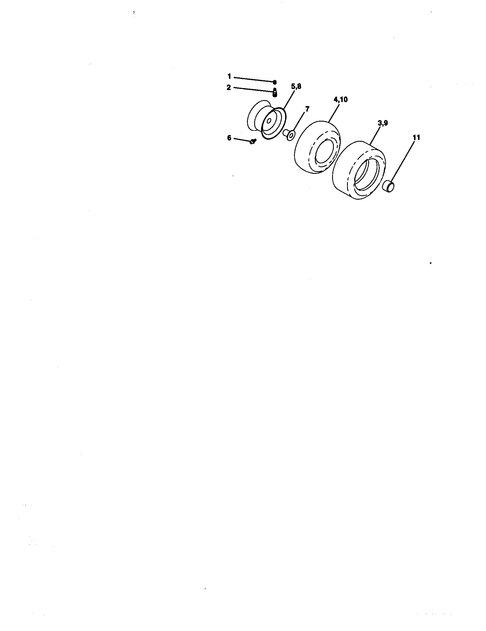 Wheels And Tires Diagram and Parts List for 917270662  Craftsman Lawn Tractor