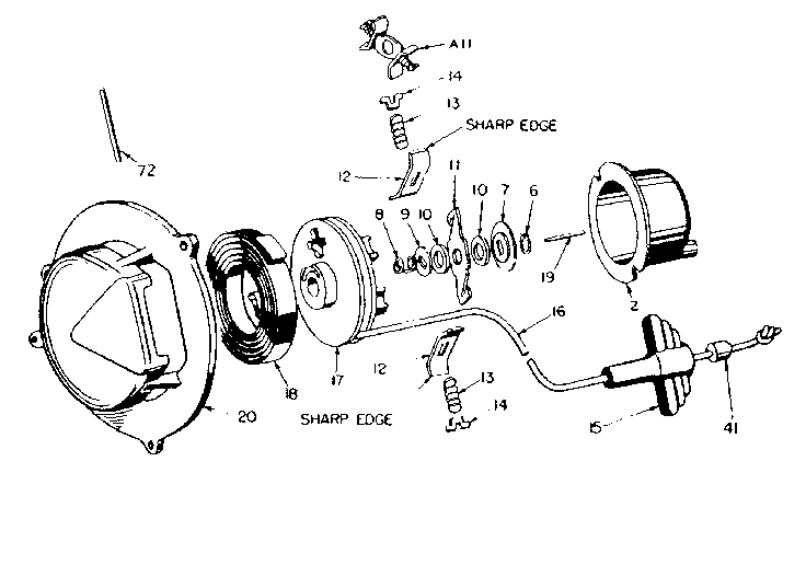 Rewind Starter Diagram and Parts List for 91760023  Craftsman Chainsaw