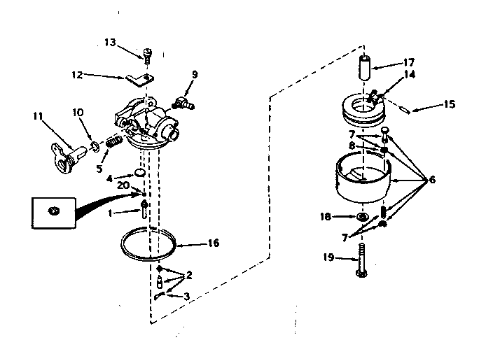 Carburetor No. 631532 Diagram and Parts List for 143197032  Craftsman Engine
