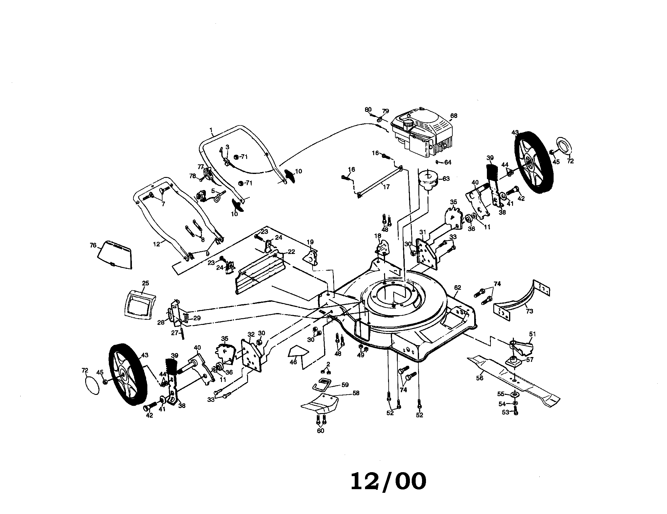 Lawn Mower Diagram and Parts List for 917378070  Craftsman Lawn Mower