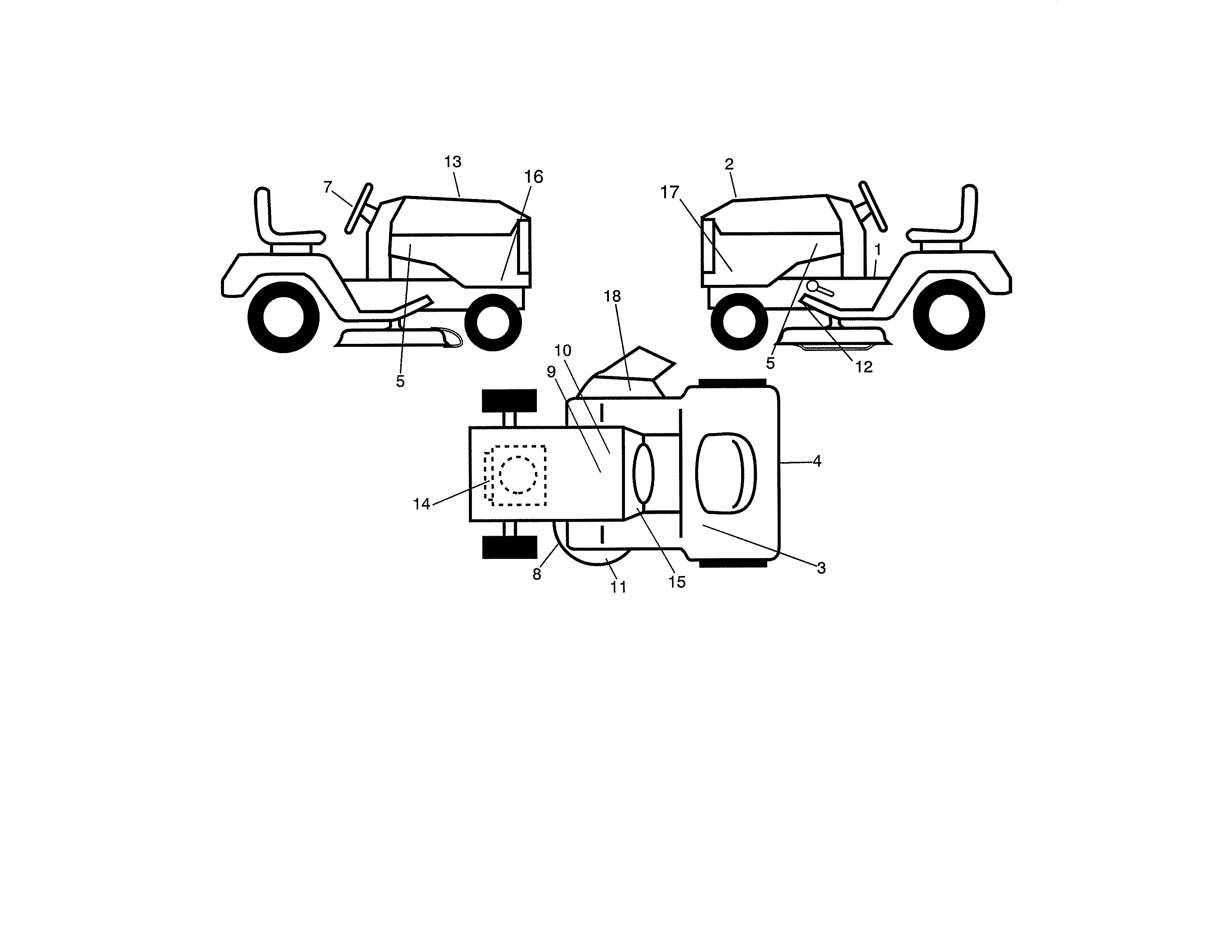 Decals Diagram and Parts List for 917204080  Craftsman Lawn Tractor