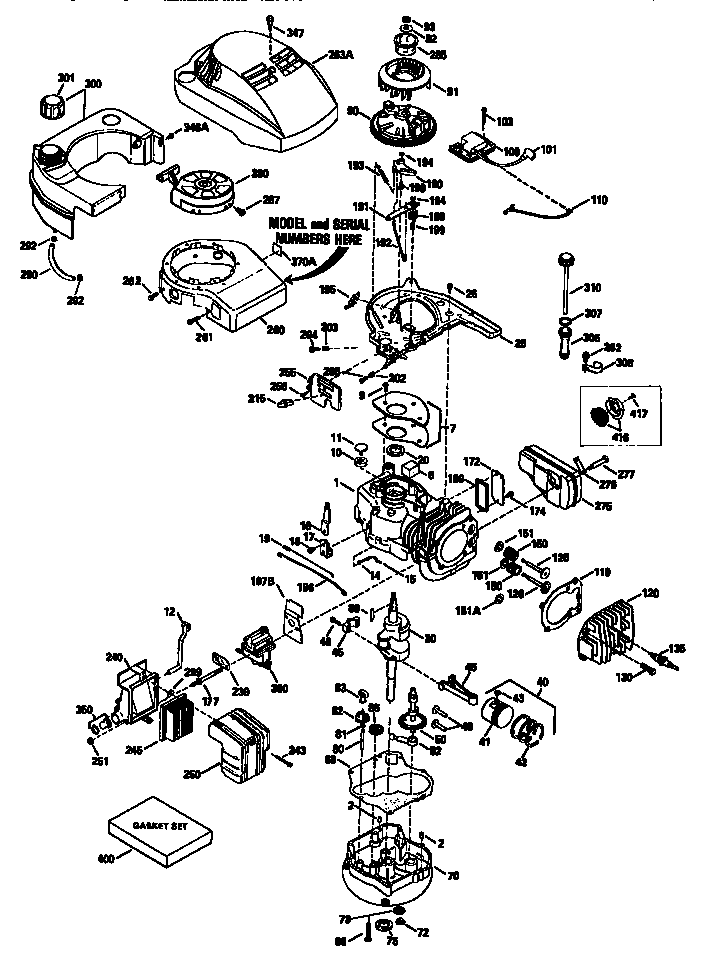 Engine 143.966000 (71/143) Diagram and Parts List for 143966000  Craftsman Engine