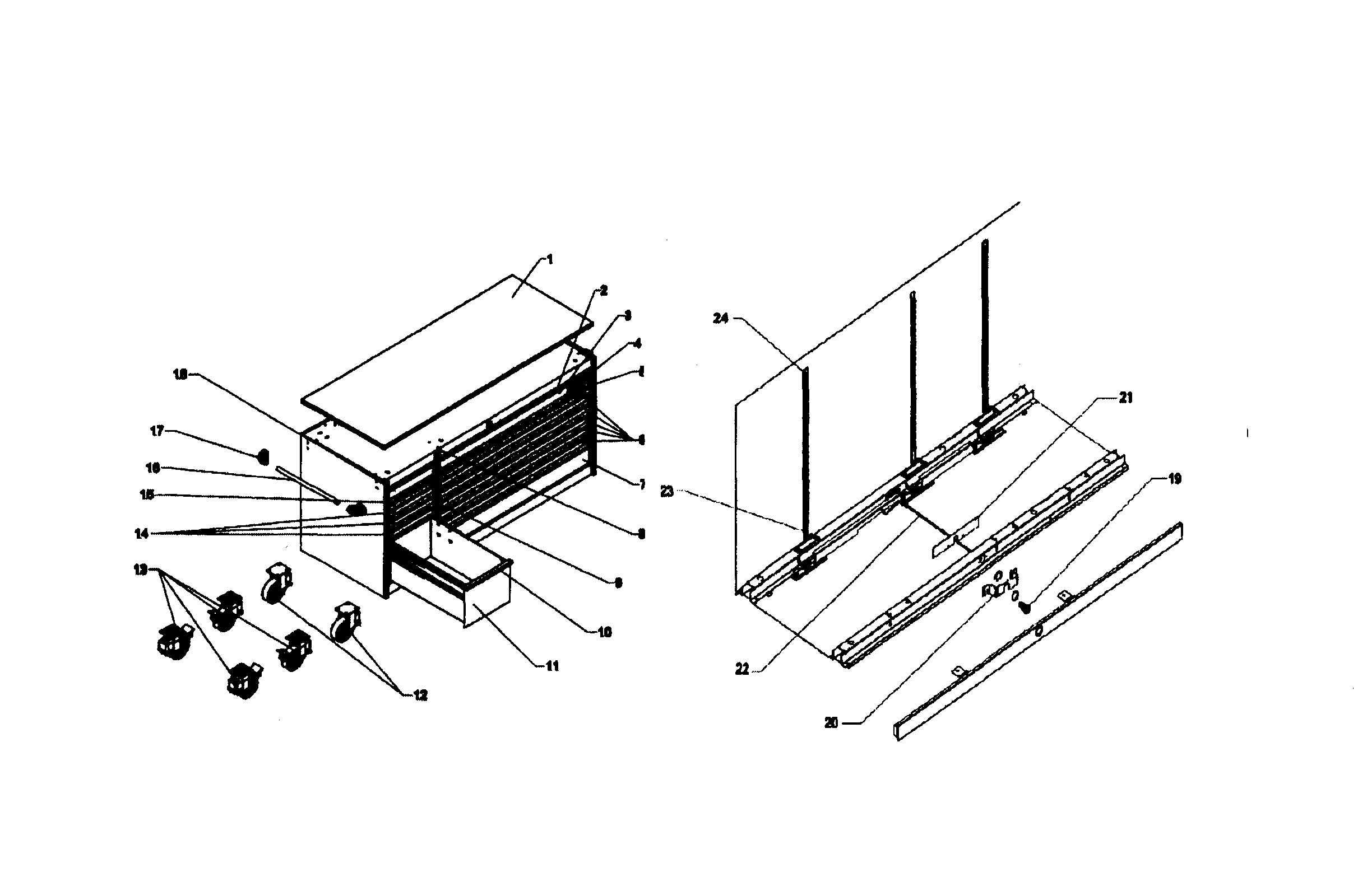 Tool Chest Diagram and Parts List for 706385610  Craftsman Tool Stand & Cart