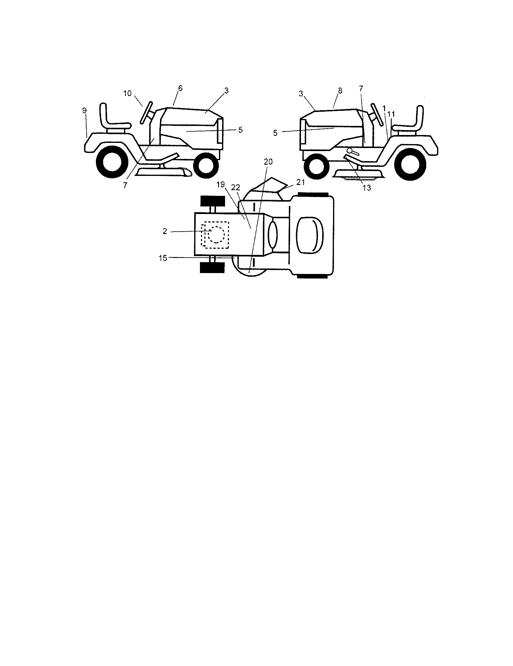 Decals Diagram and Parts List for 917273811  Craftsman Lawn Tractor