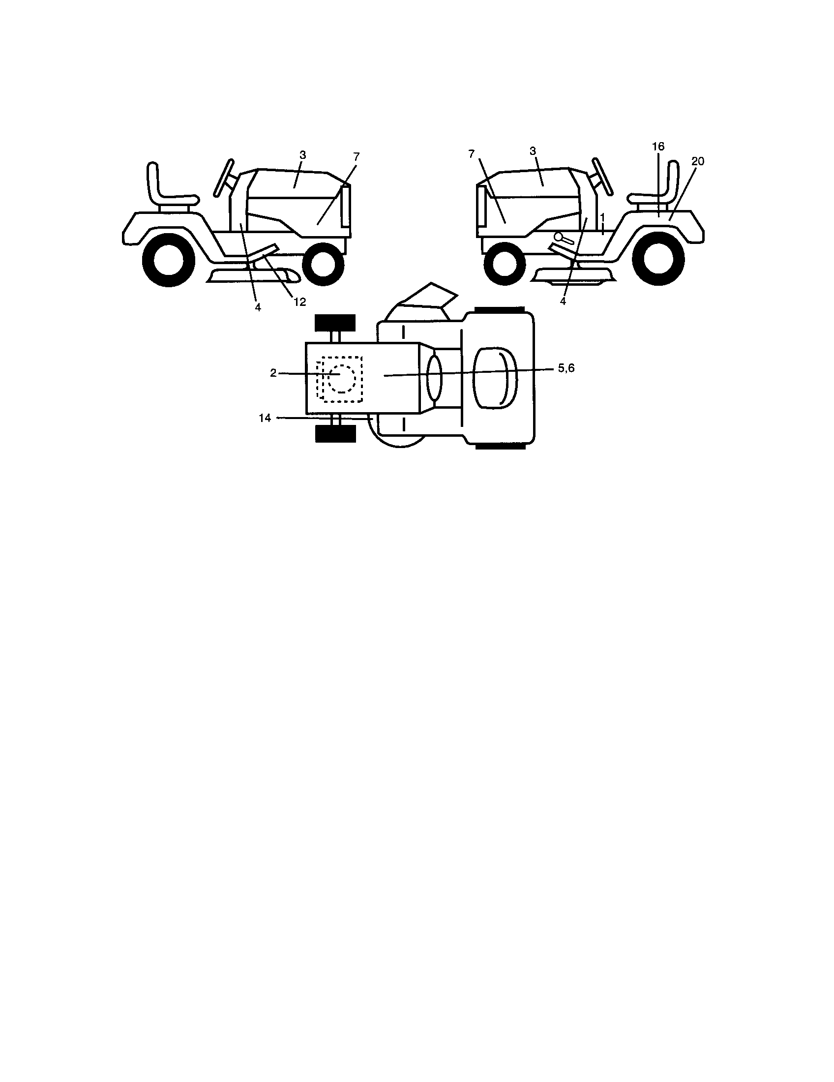 Decals Diagram and Parts List for 917286010  Craftsman Lawn Tractor