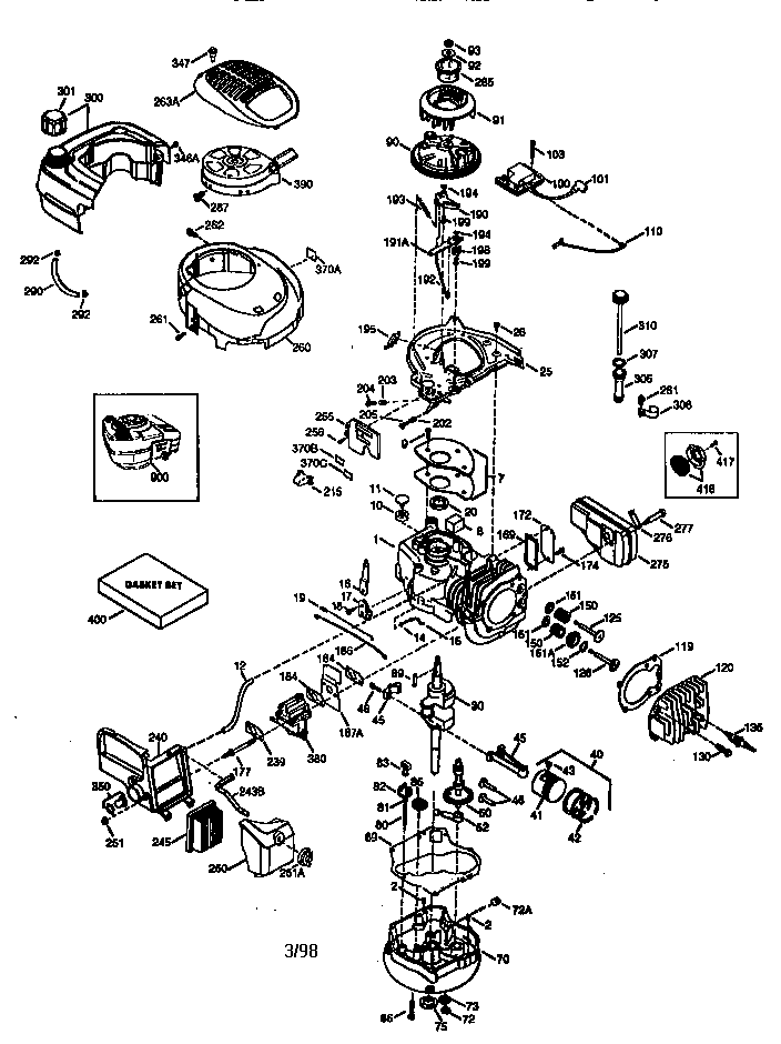 Engine 143.986712 Diagram and Parts List for 143986712  Craftsman Engine