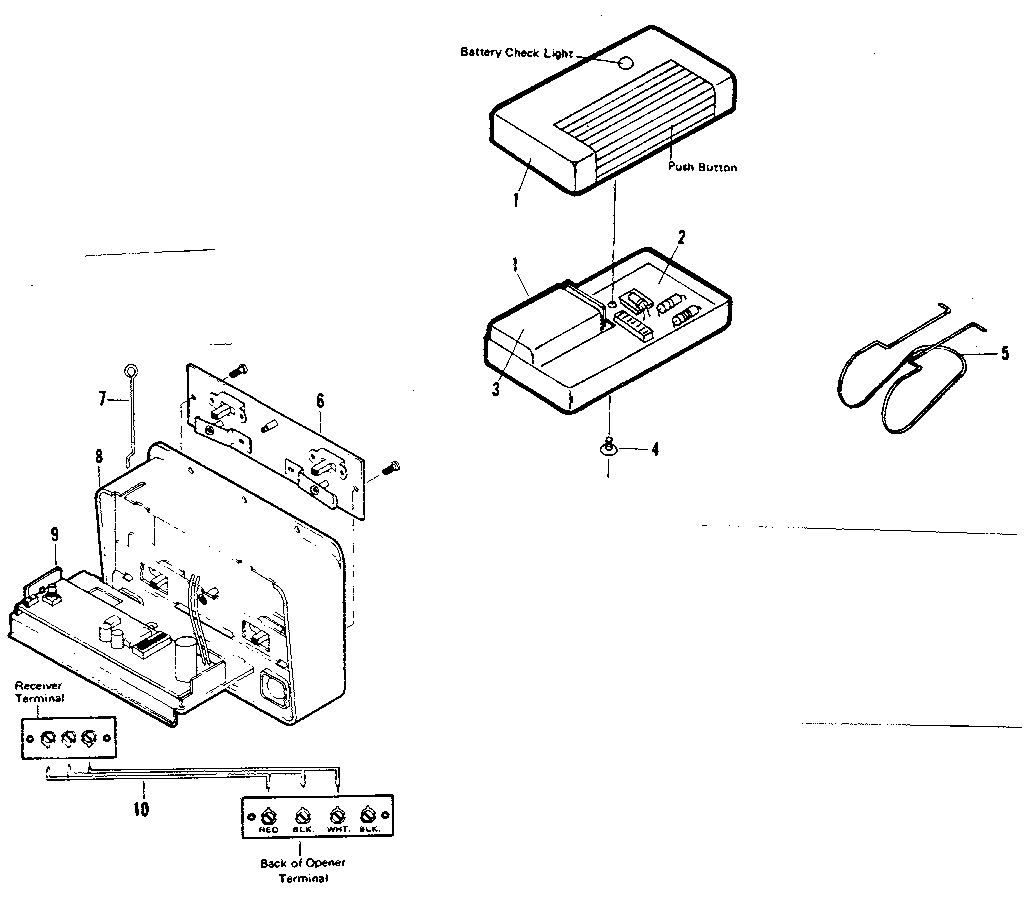 Radio Controls Diagram and Parts List for 139664056  Craftsman Garage Door Opener