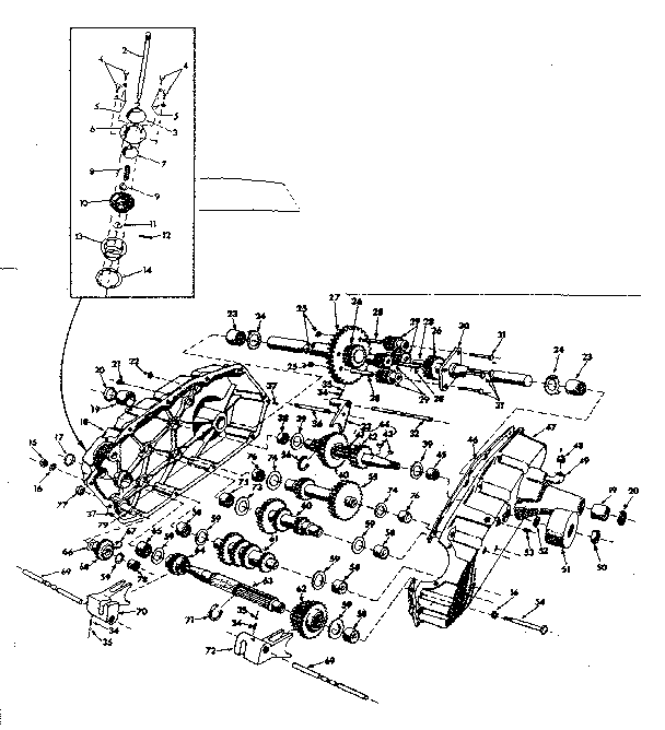 Transaxle Diagram and Parts List for 91725550  Craftsman Lawn Tractor