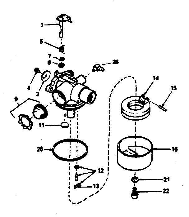 Carburetor No. 632387 Diagram and Parts List for 143374212  Craftsman Engine