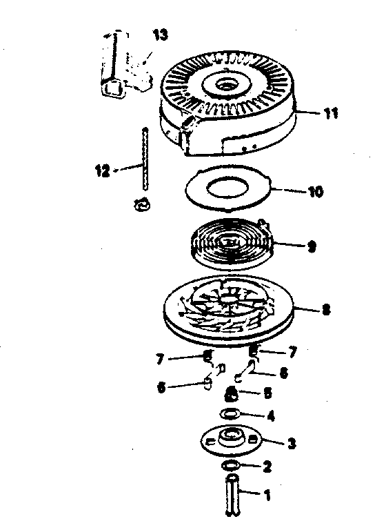 Rewind Starter No. 590621 Diagram and Parts List for 143374372  Craftsman Engine
