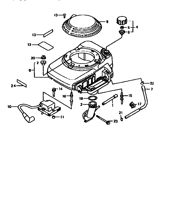 Fan Cover Diagram and Parts List for 550GXV140A1KY  Craftsman Engine