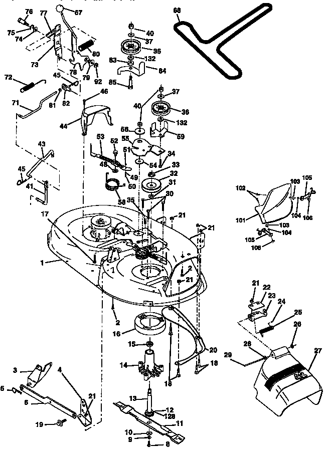 Mower Diagram and Parts List for 917258513  Craftsman Lawn Tractor
