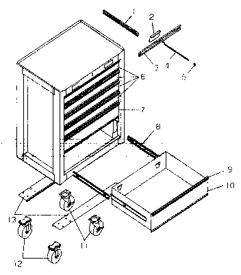 Chest Diagram and Parts List for 706619531  Craftsman Tool Stand & Cart