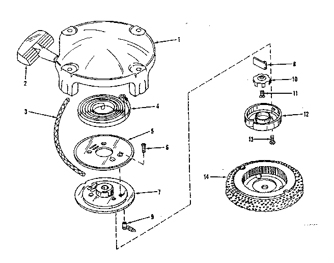 Rewind Starter Diagram and Parts List for 143526031  Craftsman Engine