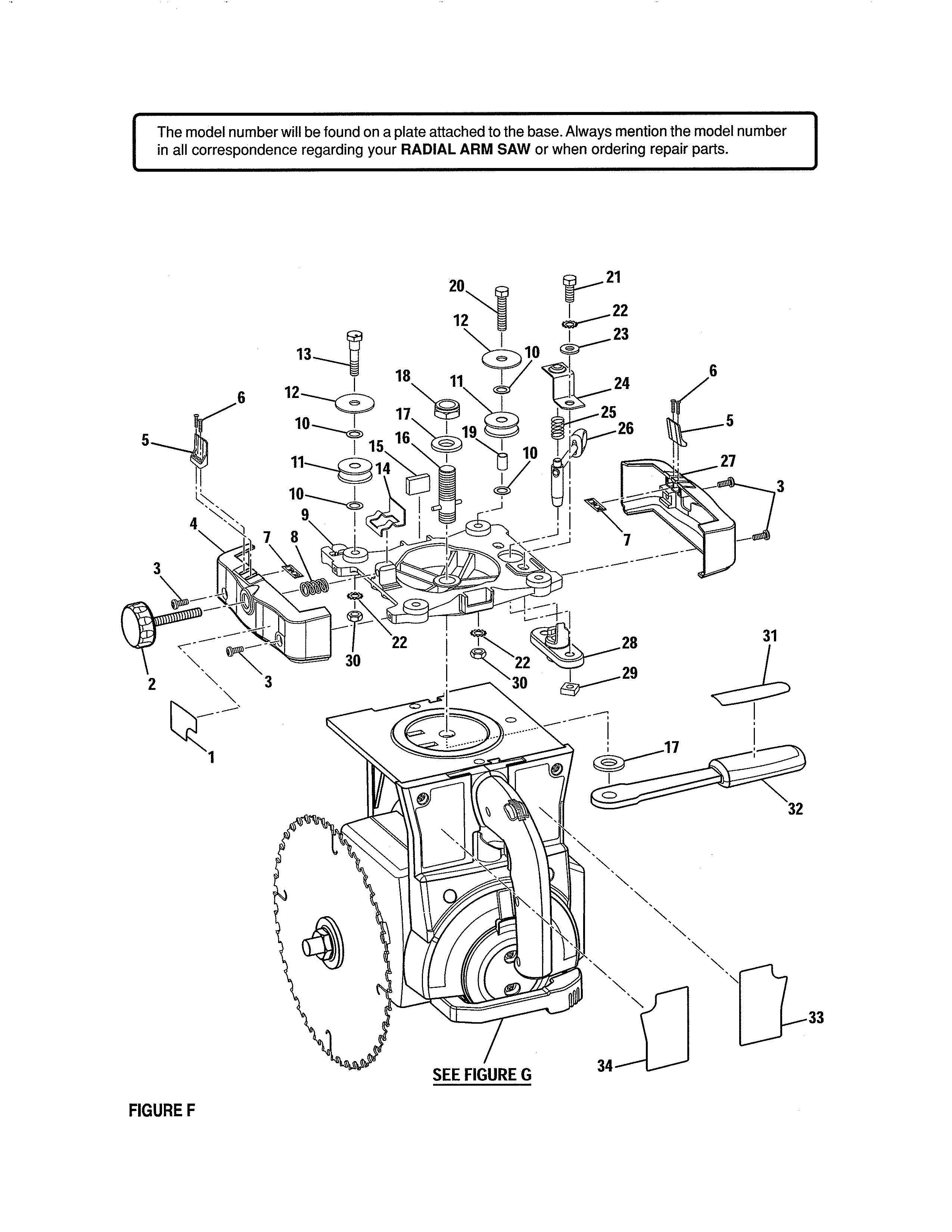 Carriage Diagram and Parts List for 9058  Craftsman Saw