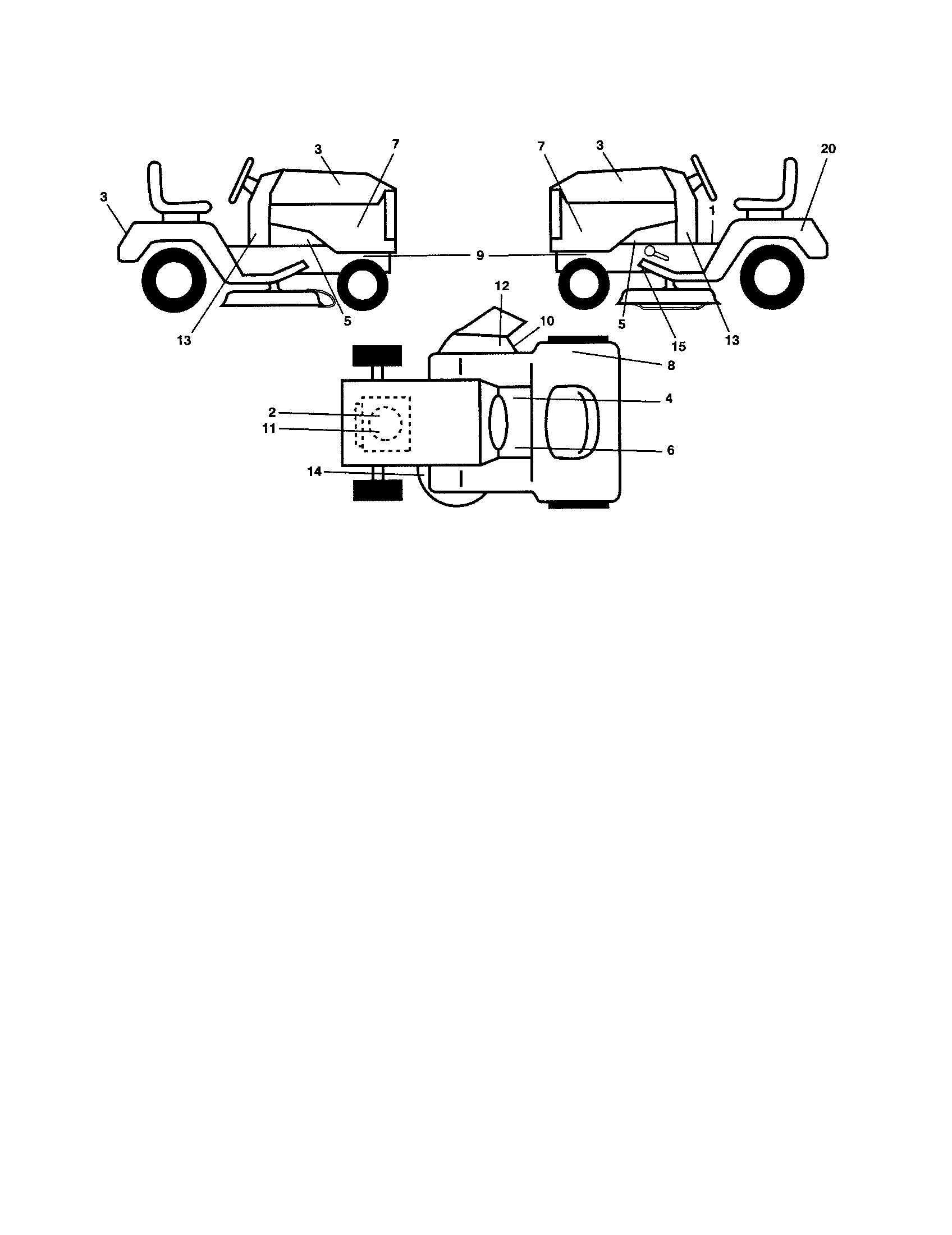 Decals Diagram and Parts List for 917254690  Craftsman Lawn Tractor