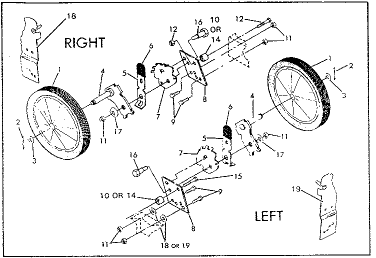 Wheel Assembly Diagram and Parts List for 91733721  Craftsman Lawn Tractor